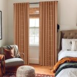 Vintage Floral Blackout Curtains 96 Inch Long, Burnt Orange Mid Century Modern B... - Image 6