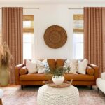 Vintage Floral Blackout Curtains 96 Inch Long, Burnt Orange Mid Century Modern B... - Image 7