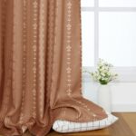 Vintage Floral Blackout Curtains 96 Inch Long, Burnt Orange Mid Century Modern B... - Image 8