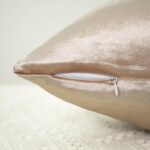 2 Pack Beige Velvet Pillow Covers, 20x20 Inches Decorative Cushion Covers for Co... - Image 4
