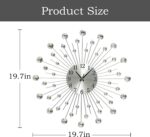 19.7 Inch Large Wall Clock for Living Room Decor, Non-Ticking Quiet Modern Metal... - Image 6