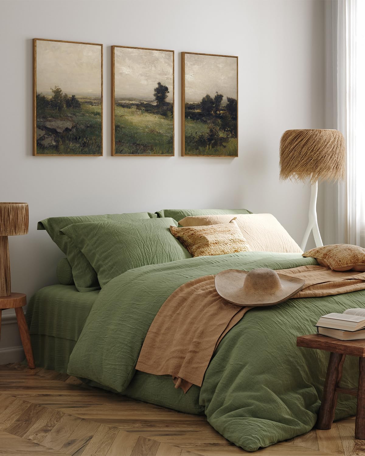 InSimSea Oversized Vintage Landscape Art for Living Room Bedroom,3Pcs, Extra Lar... - Image 8