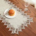 Natural Linen Table Runner 36 inches Neutral Earth Tones Beige Lace Coffee Table... - Image 6