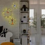 Liywall - Hexagon Floating Shelves Wall Decor, Gold Metal Wire and Wood Wall Mou... - Image 4