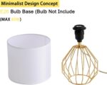 Small Gold Table Lamps, Set of 2 Bedside Nightstand Lamps with White Fabric Shad... - Image 6