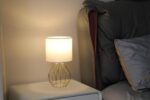 Small Gold Table Lamps, Set of 2 Bedside Nightstand Lamps with White Fabric Shad... - Image 8