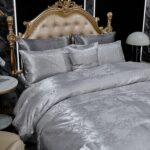 Jacquard King Comforter Set with Sheet Set Grey Bedding Set 8 Pcs Embroidery Neo... - Image 4