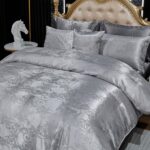 Jacquard King Comforter Set with Sheet Set Grey Bedding Set 8 Pcs Embroidery Neo... - Image 5