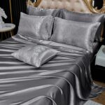 Jacquard King Comforter Set with Sheet Set Grey Bedding Set 8 Pcs Embroidery Neo... - Image 7