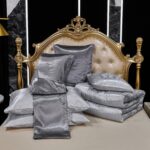 Jacquard King Comforter Set with Sheet Set Grey Bedding Set 8 Pcs Embroidery Neo... - Image 8