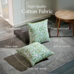 CPC 100% Cotton Throw Pillow Covers 20x20 Inch, Set of 2 Green Block Print Patte... - Image 4