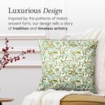 CPC 100% Cotton Throw Pillow Covers 20x20 Inch, Set of 2 Green Block Print Patte... - Image 5