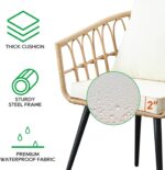 PORWEY 3 Piece Patio Bistro Set, Outdoor Wicker Apartment Balcony Furniture Sets... - Image 3