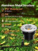 ZUCKEO Low Voltage Landscape Lighting LED Well Lights 3W 12V-24V in Ground Light... - Image 3