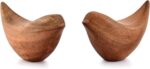 NIRMAN Acacia Wood Bird Statues Set Home Décor Bird Sculpture for Living Room, B... - Image 3