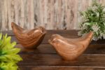 NIRMAN Acacia Wood Bird Statues Set Home Décor Bird Sculpture for Living Room, B... - Image 4
