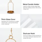 Glass Hurricane Candle Holder Decorative Gold Candle Lantern, Pillar Candlestick... - Image 7