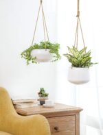 Mkono Ceramic Hanging Planter of Shallow 8 Inch and Deep 6 Inch for Indoor Outdo... - Image 3