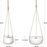 Mkono Ceramic Hanging Planter of Shallow 8 Inch and Deep 6 Inch for Indoor Outdo... - Image 5