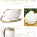 Mkono Ceramic Hanging Planter of Shallow 8 Inch and Deep 6 Inch for Indoor Outdo... - Image 6