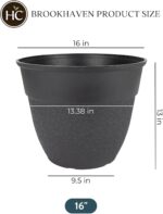 The HC Companies Brookhaven Decorative Round Planter - Lightweight Premium Resin... - Image 4