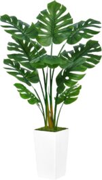 ASTIDY Artificial Monstera Deliciosa Plant 5FT - Faux Tropical Palm Tree with Wh... - Image 2