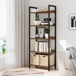 NUMENN Bookshelf, 5 Tier Bookshelves, Home Office Bookcase Shelf Storage Organiz... - Image 3