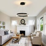Modern Dimmable LED Chandelier 120W Round Pendant Light with Remote and APP Cont... - Image 3
