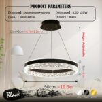Modern Dimmable LED Chandelier 120W Round Pendant Light with Remote and APP Cont... - Image 5