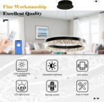 Modern Dimmable LED Chandelier 120W Round Pendant Light with Remote and APP Cont... - Image 7