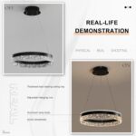 Modern Dimmable LED Chandelier 120W Round Pendant Light with Remote and APP Cont... - Image 8