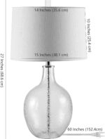SAFAVIEH Lighting Collection Nadine Clear Glass 26-inch Bedroom Living Room Home... - Image 5