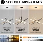 Modern Sputnik Chandelier Ceiling 82W LED Black Pendant Light Embedded Mount Cha... - Image 4