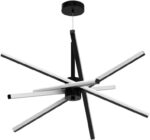 Modern Sputnik Chandelier Ceiling 82W LED Black Pendant Light Embedded Mount Cha... - Image 5