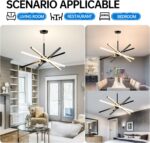 Modern Sputnik Chandelier Ceiling 82W LED Black Pendant Light Embedded Mount Cha... - Image 7