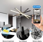 Modern Sputnik Chandelier Ceiling 82W LED Black Pendant Light Embedded Mount Cha... - Image 8