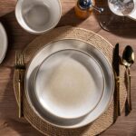 AmorArc Stoneware Dinnerware Sets for 8, 24 Pieces Handpainted Ceramic Plates an... - Image 3