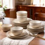 AmorArc Stoneware Dinnerware Sets for 8, 24 Pieces Handpainted Ceramic Plates an... - Image 9