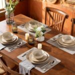 AmorArc Stoneware Dinnerware Sets for 8, 24 Pieces Handpainted Ceramic Plates an... - Image 10