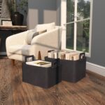 Deco 79 Leather Handmade Decorative and Functional Storage Basket Basket Organiz... - Image 10