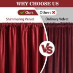 FRAMICS Velvet Curtains for Living Room, Blackout Curtains 84 inch Long, Red Foi... - Image 3