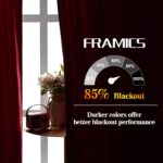 FRAMICS Velvet Curtains for Living Room, Blackout Curtains 84 inch Long, Red Foi... - Image 4