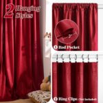 FRAMICS Velvet Curtains for Living Room, Blackout Curtains 84 inch Long, Red Foi... - Image 6