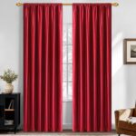 FRAMICS Velvet Curtains for Living Room, Blackout Curtains 84 inch Long, Red Foi... - Image 9