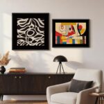 Framed Abstract Geometric Wall Art for Living Room, Set of 2 Mid Century Modern ... - Image 7