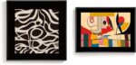 Framed Abstract Geometric Wall Art for Living Room, Set of 2 Mid Century Modern ... - Image 8