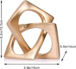 Modern Geometric Sculpture Gold Knot Statue Decor, Home Gold Bookcase Centerpiec... - Image 3
