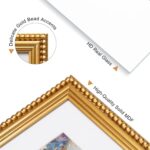 8x10 Picture Frame Gold, Stylish Beaded Edging, Solid Wood with Real Glass, Disp... - Image 5