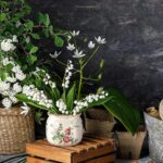 Vintage Planter Large Ceramic Plants Pot Beige Pink French Rose Ice Crack Cottag... - Image 5