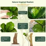 6ft Artificial Fiddle Leaf Fig Tree Tall Large Realistic Fake Ficus Lyrata Plant... - Image 4